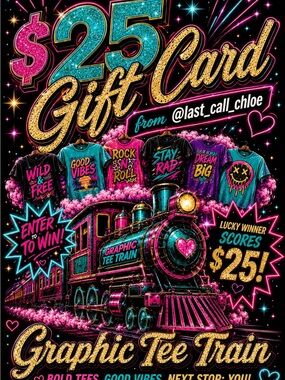 $25 Gift Card Giveaway! 8/28 Graphic Tee Train